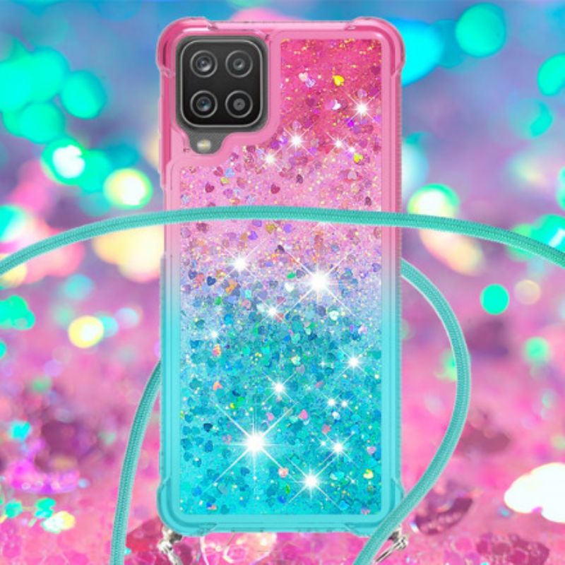 Cover Samsung Galaxy A12 / M12 Silikoneglitter Og Ledning