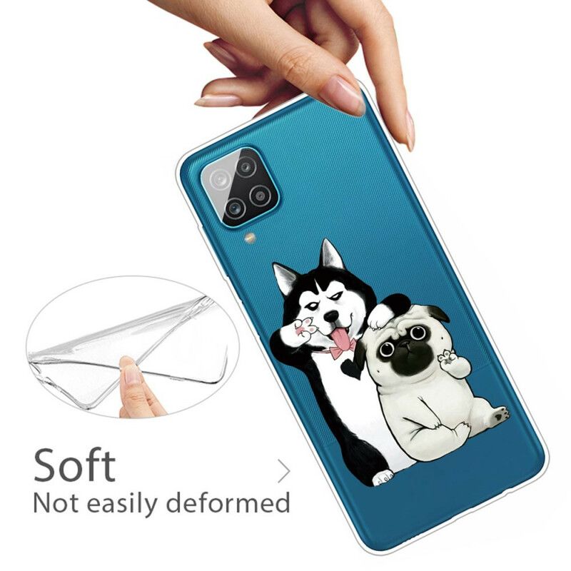 Cover Samsung Galaxy A12 / M12 Sjove Hunde