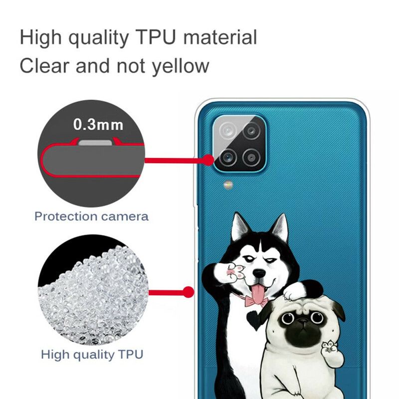 Cover Samsung Galaxy A12 / M12 Sjove Hunde