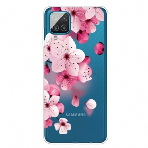 Cover Samsung Galaxy A12 / M12 Små Lyserøde Blomster