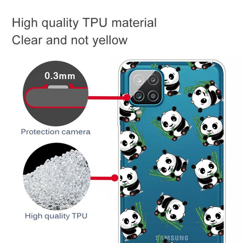 Cover Samsung Galaxy A12 / M12 Små Pandaer