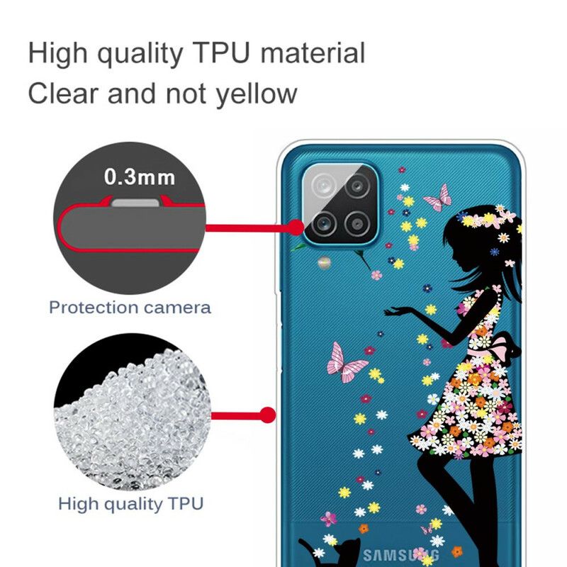 Cover Samsung Galaxy A12 / M12 Smukt Blomsterhoved