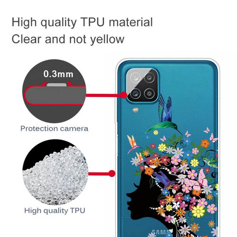 Cover Samsung Galaxy A12 / M12 Smukt Blomsterhoved