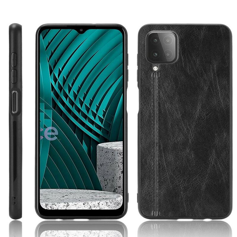 Cover Samsung Galaxy A12 / M12 Søm Lædereffekt