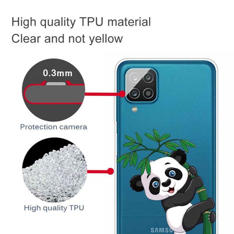 Cover Samsung Galaxy A12 / M12 Sømløs Panda På Bambus