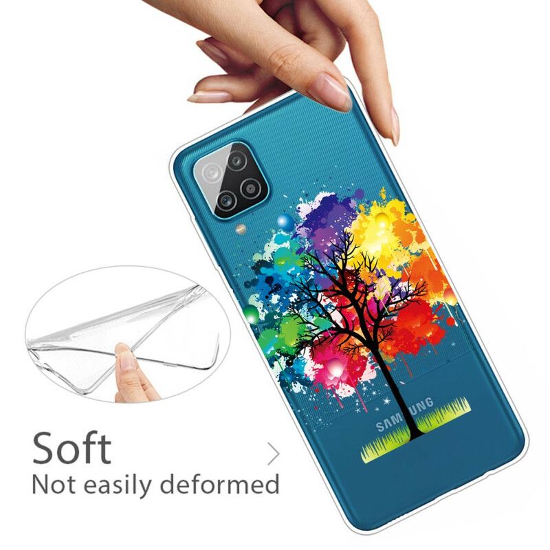 Cover Samsung Galaxy A12 / M12 Transparent Akvareltræ