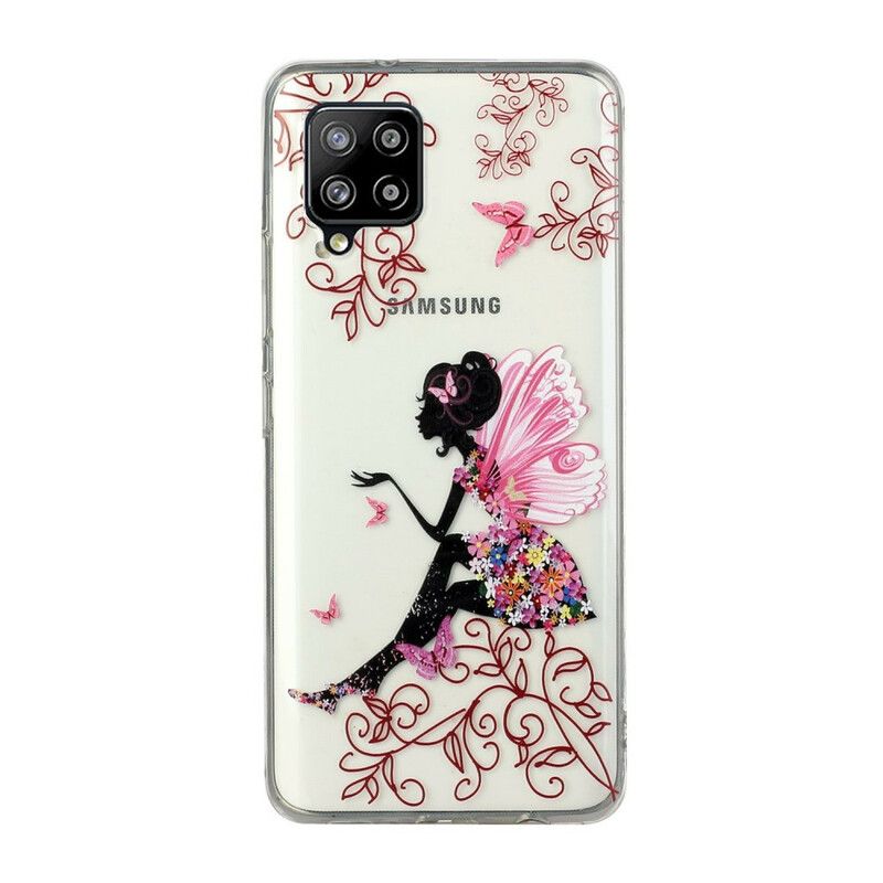 Cover Samsung Galaxy A12 / M12 Transparent Blomsterfe