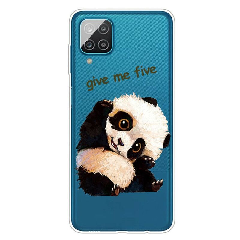 Cover Samsung Galaxy A12 / M12 Transparent Panda Giv Mig Fem