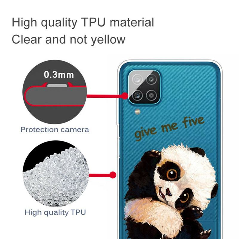 Cover Samsung Galaxy A12 / M12 Transparent Panda Giv Mig Fem