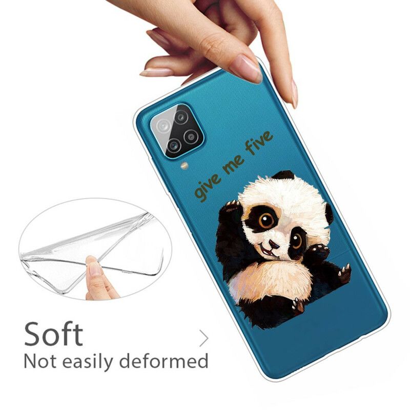 Cover Samsung Galaxy A12 / M12 Transparent Panda Giv Mig Fem