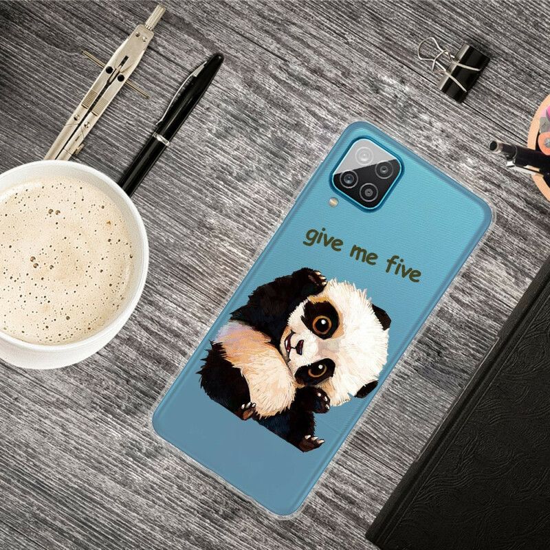 Cover Samsung Galaxy A12 / M12 Transparent Panda Giv Mig Fem