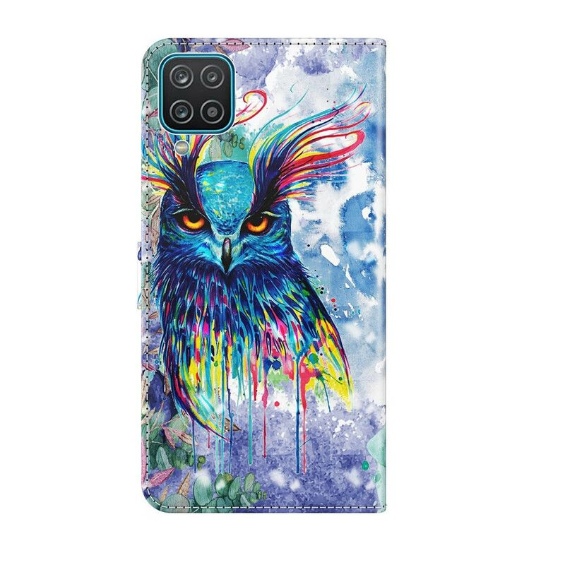 Flip Cover Samsung Galaxy A12 / M12 Akvarel Fugl