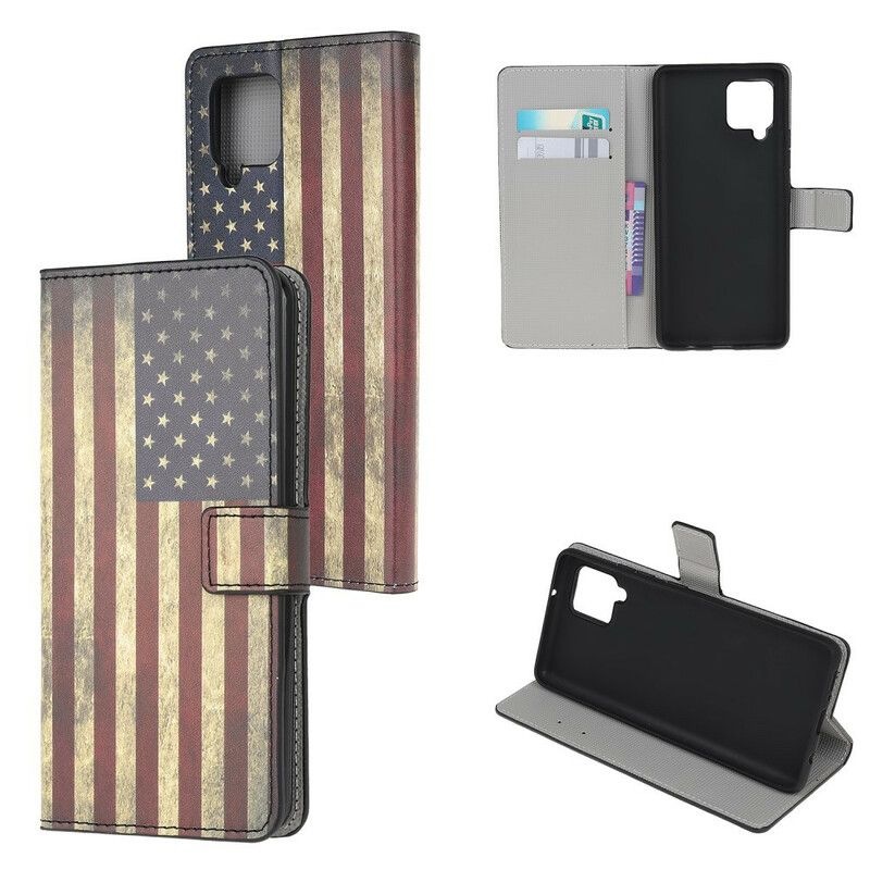 Flip Cover Samsung Galaxy A12 / M12 Amerikansk Flag