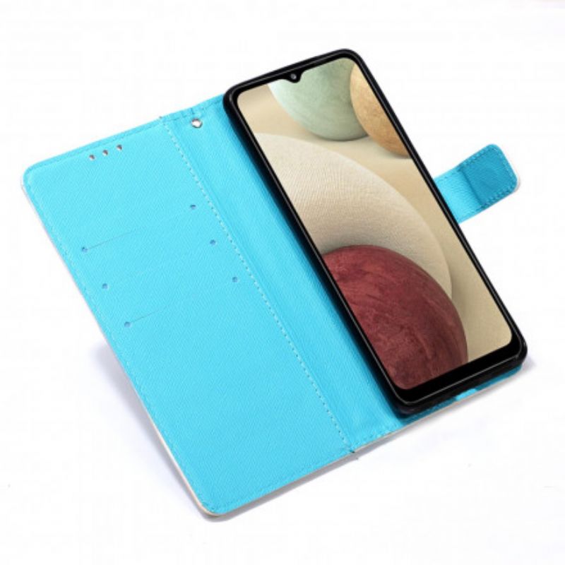 Flip Cover Samsung Galaxy A12 / M12 Gyldne Sommerfugle