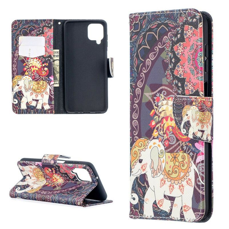 Flip Cover Samsung Galaxy A12 / M12 Indisk Elefant