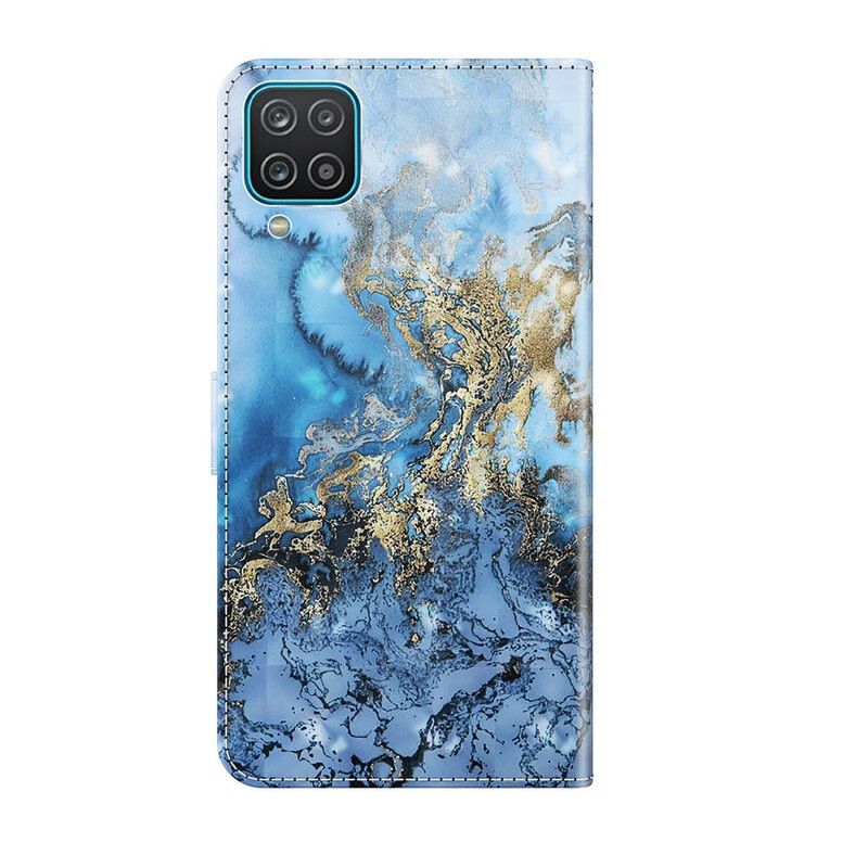 Flip Cover Samsung Galaxy A12 / M12 Light Spot Marble Design Med Nøglebånd