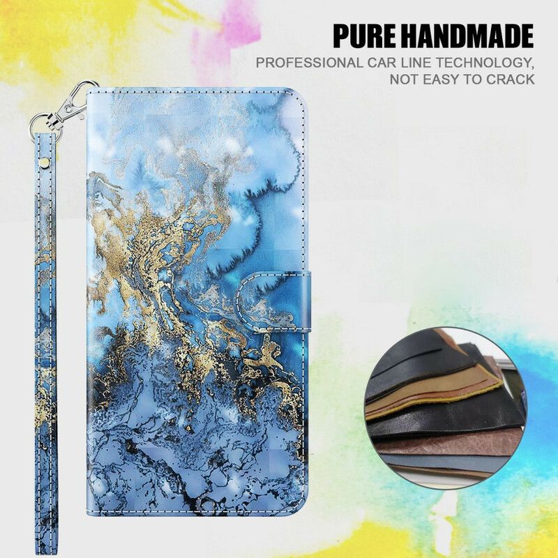 Flip Cover Samsung Galaxy A12 / M12 Light Spot Marble Design Med Nøglebånd