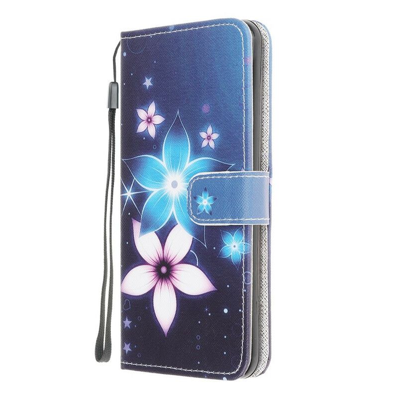 Flip Cover Samsung Galaxy A12 / M12 Med Snor Lunar Strap Blomster