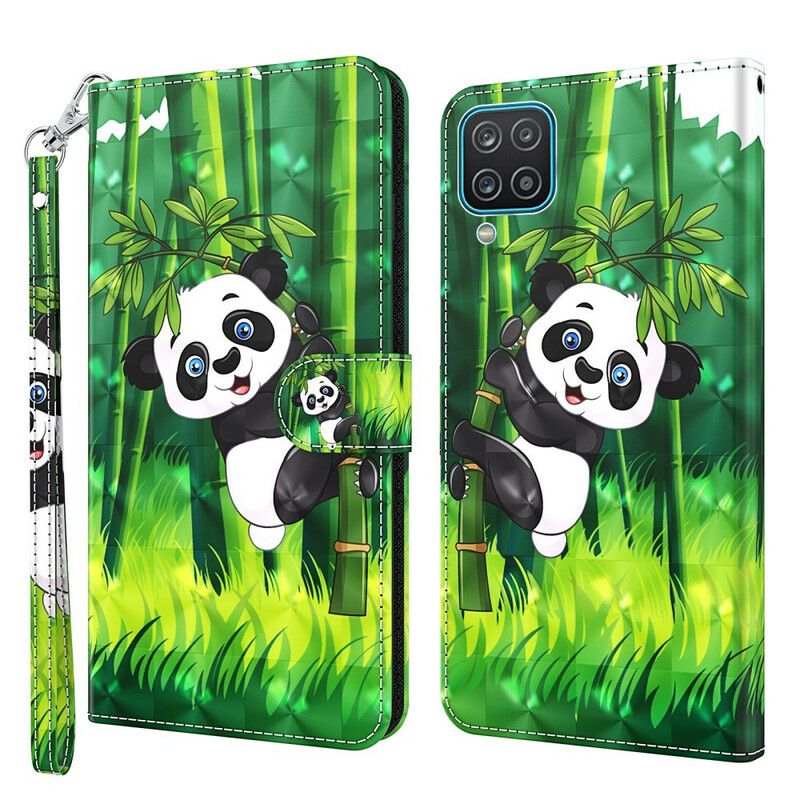 Flip Cover Samsung Galaxy A12 / M12 Panda Og Bambus