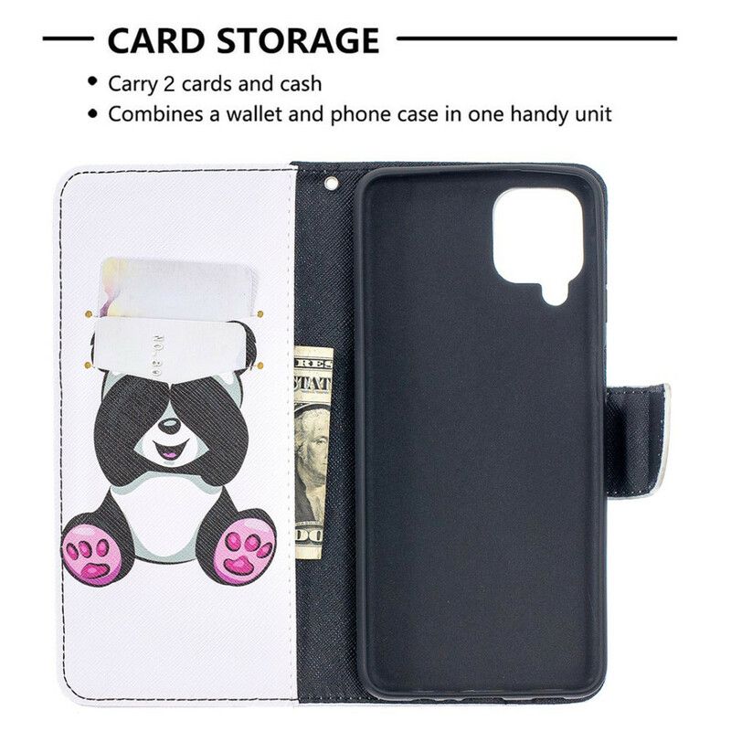 Flip Cover Samsung Galaxy A12 / M12 Panda Sjov