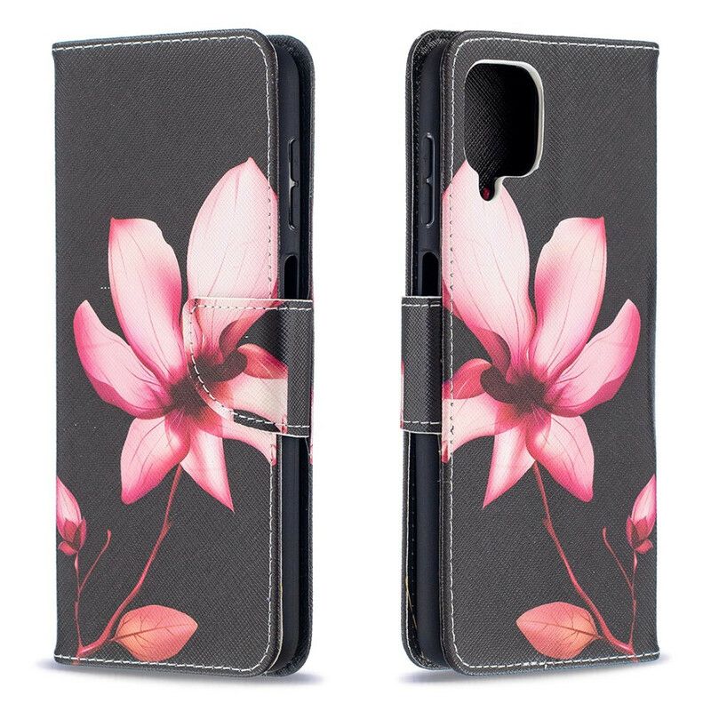 Flip Cover Samsung Galaxy A12 / M12 Pink Blomst