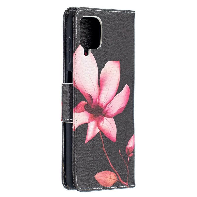 Flip Cover Samsung Galaxy A12 / M12 Pink Blomst