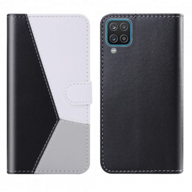 Flip Cover Samsung Galaxy A12 / M12 Tricolor Lædereffekt