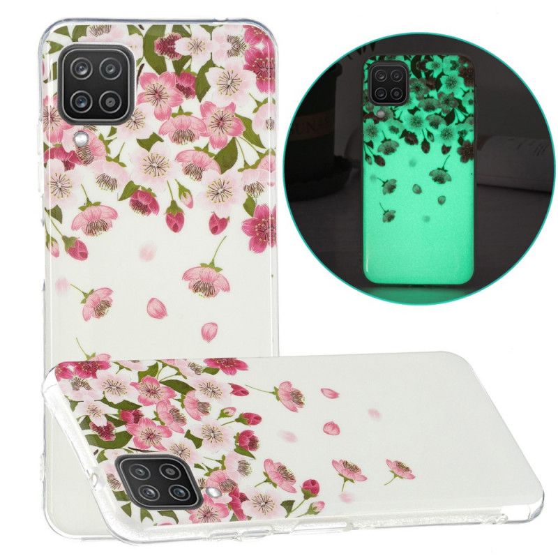 Mobilcover Samsung Galaxy A12 / M12 Fluorescerende Blomster