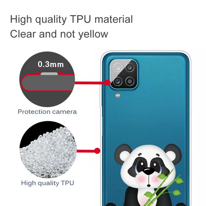 Mobilcover Samsung Galaxy A12 / M12 Transparent Trist Panda