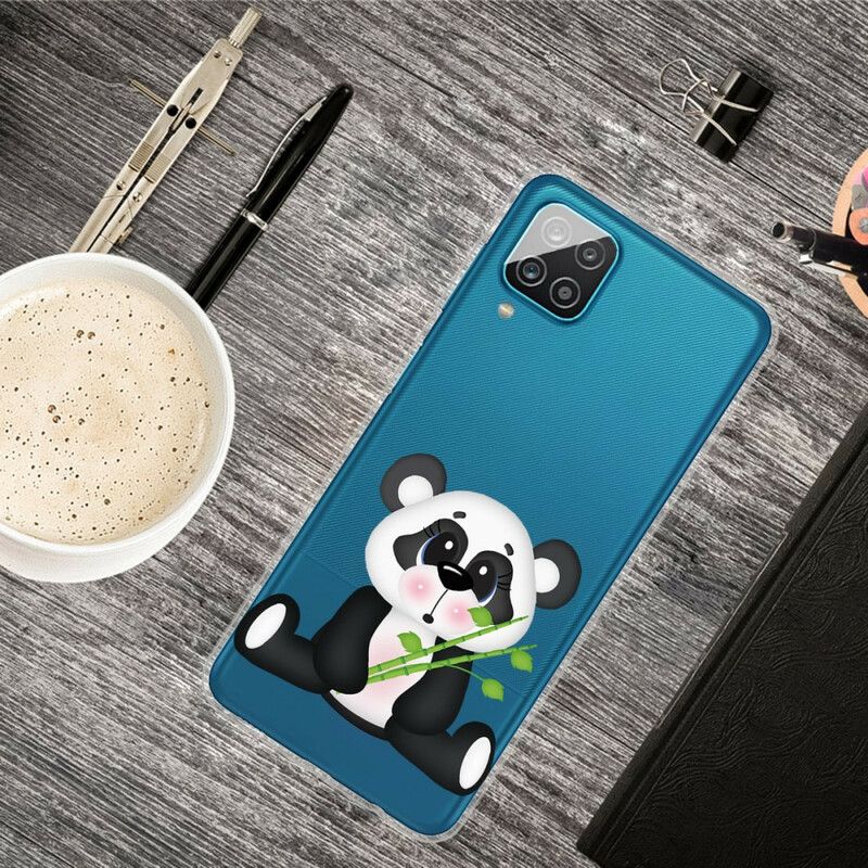 Mobilcover Samsung Galaxy A12 / M12 Transparent Trist Panda