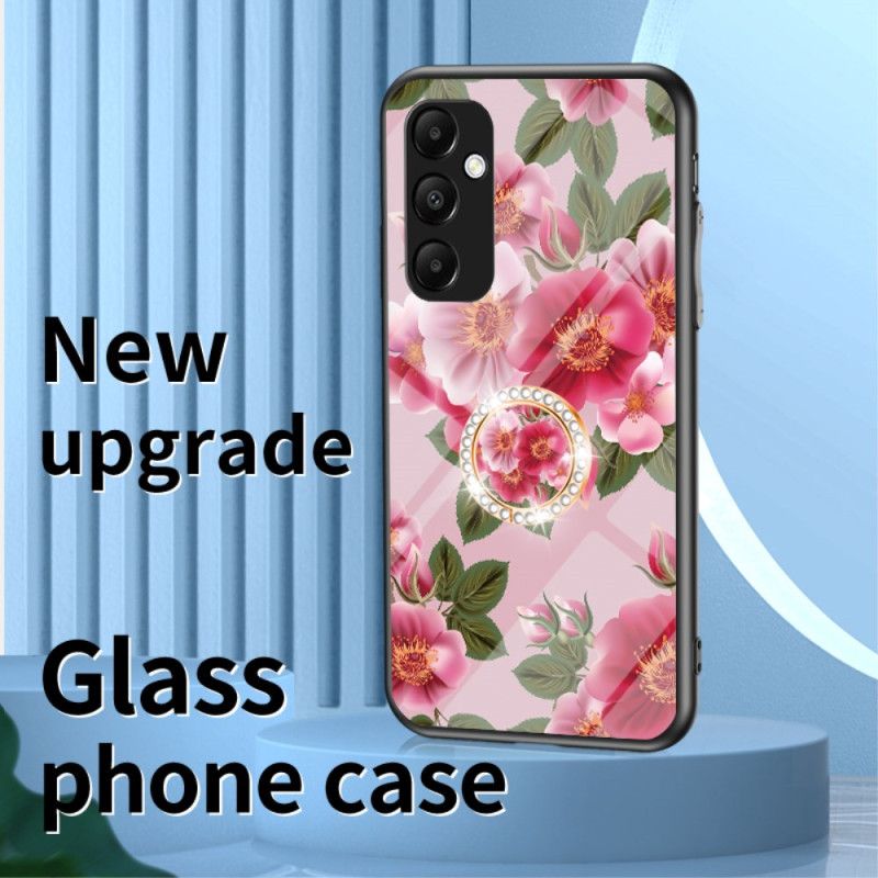 Cover Samsung Galaxy A55 5g Hærdet Glas Med Blomstermønsterholder