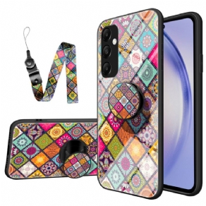 Cover Samsung Galaxy A55 5g Med Støtte Og Patchworkstrop