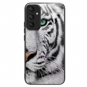 Cover Samsung Galaxy A55 5g Telefon Etui Hvid Tiger Hærdet Glas