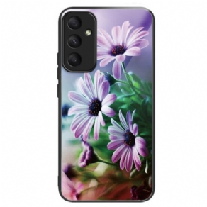 Cover Samsung Galaxy A55 5g Telefon Etui Lilla Krysantemum Hærdet Glas