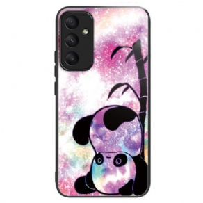 Cover Samsung Galaxy A55 5g Telefon Etui Sød Panda Hærdet Glas