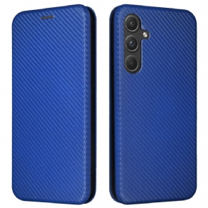 Flip Cover Samsung Galaxy A55 5g Kulfiber Tekstur