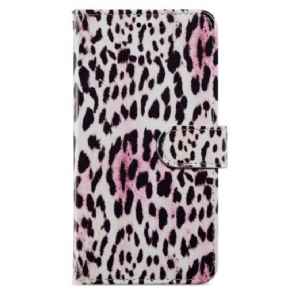 Flip Cover Samsung Galaxy A55 5g Strappy Med Leopardtryk