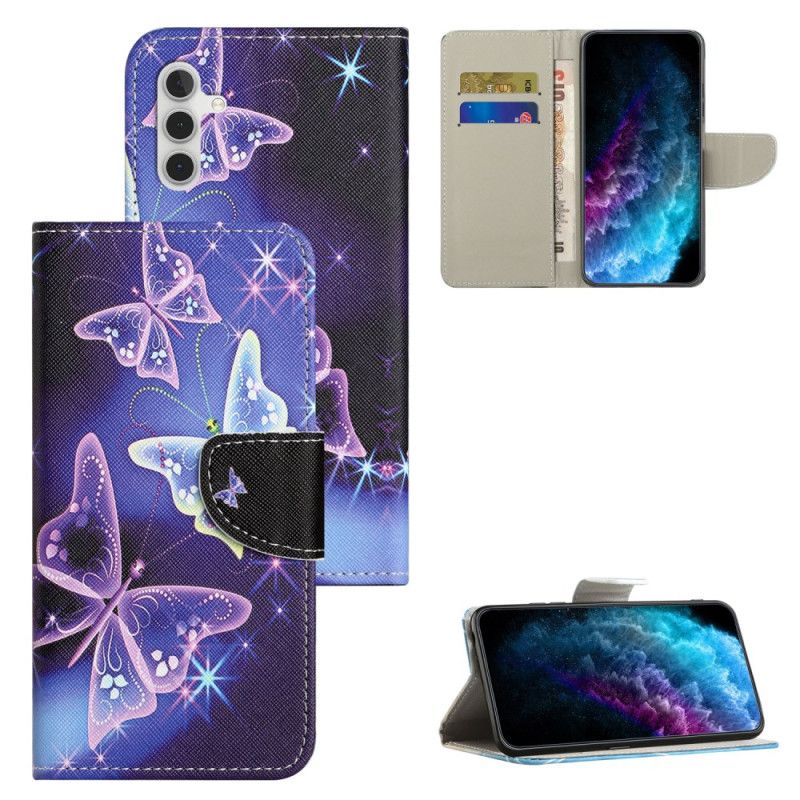 Flip Cover Til Samsung Galaxy A55 5g Mousserende Sommerfugle