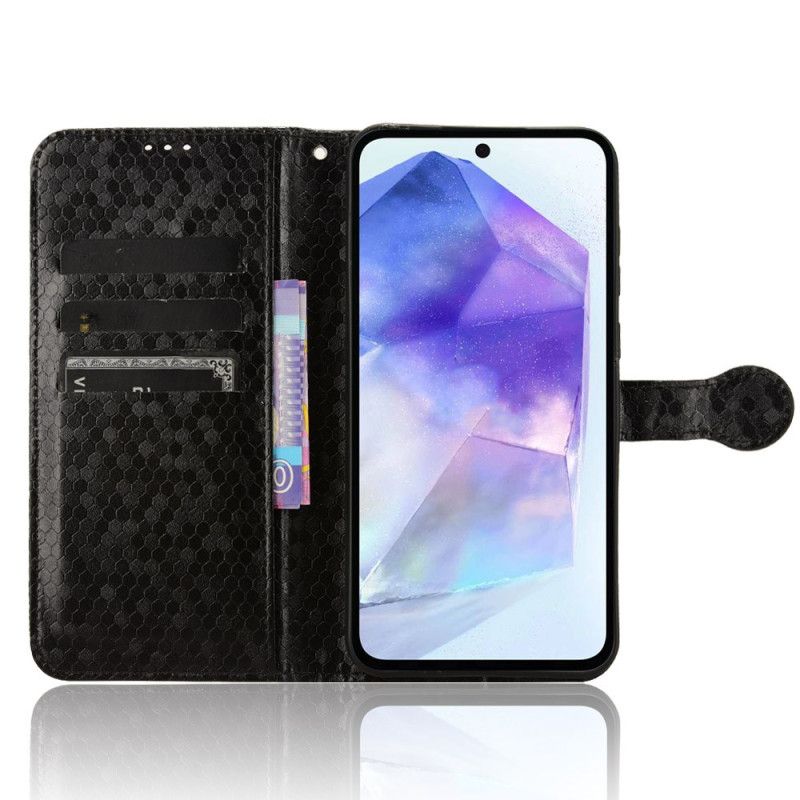 Flip Cover Til Samsung Galaxy A55 5g Skinnende Prikket Rem