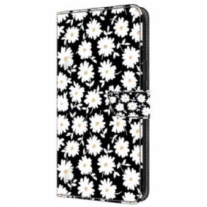 Læder Cover Samsung Galaxy A55 5g Telefon Etui Blomster