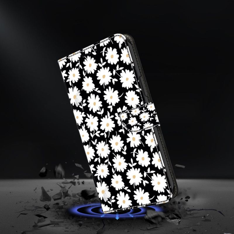 Læder Cover Samsung Galaxy A55 5g Telefon Etui Blomster