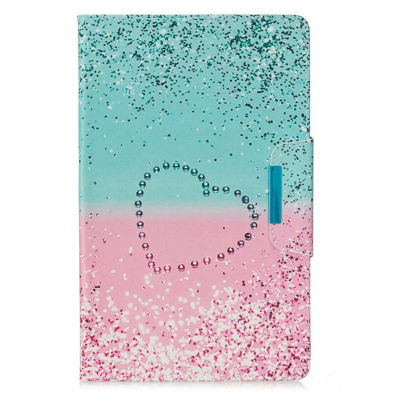 Flip Cover Samsung Galaxy Tab A 10.1 (2019) Hjerte Pailletlås Design