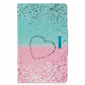 Flip Cover Samsung Galaxy Tab A 10.1 (2019) Hjerte Pailletlås Design