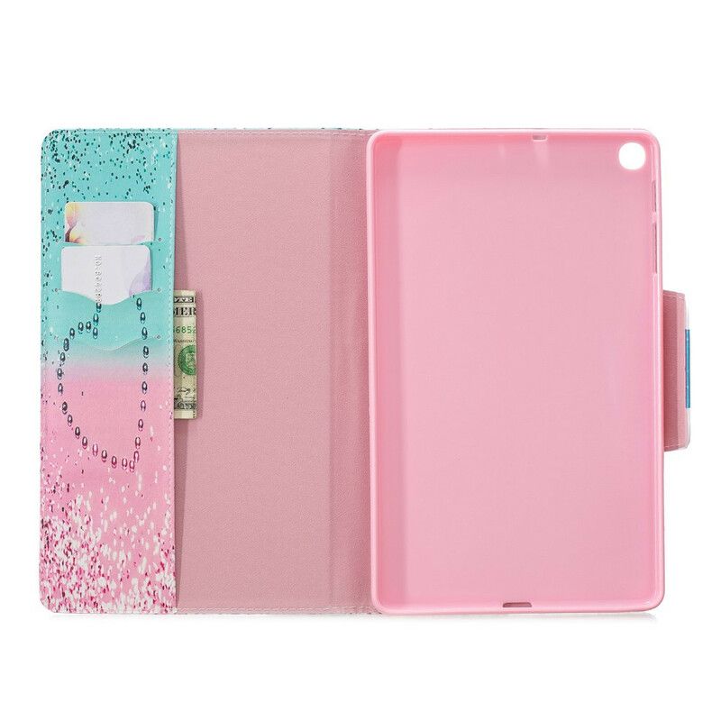 Flip Cover Samsung Galaxy Tab A 10.1 (2019) Hjerte Pailletlås Design