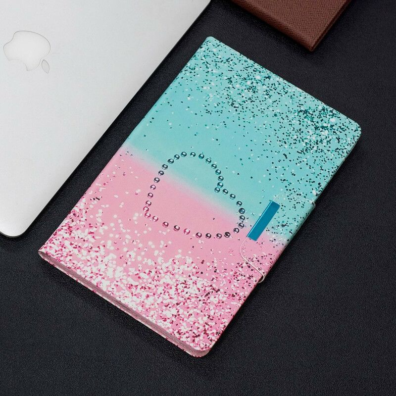 Flip Cover Samsung Galaxy Tab A 10.1 (2019) Hjerte Pailletlås Design