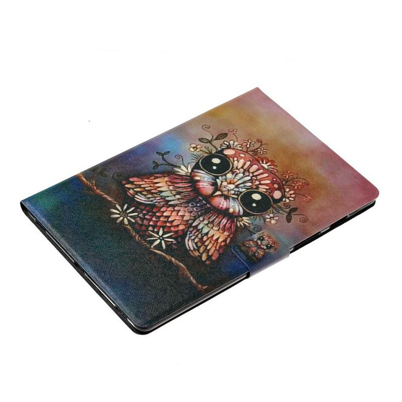 Flip Cover Samsung Galaxy Tab A 10.1 (2019) Kunstnerisk Ugle