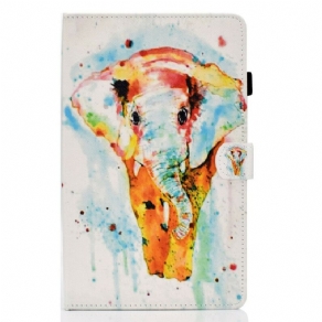 Læder Cover Samsung Galaxy Tab A 10.1 (2019) Akvarelelefant