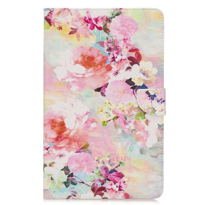 Læder Cover Samsung Galaxy Tab A 10.1 (2019) Blomsterserie