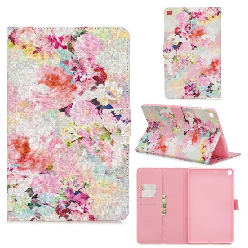 Læder Cover Samsung Galaxy Tab A 10.1 (2019) Blomsterserie