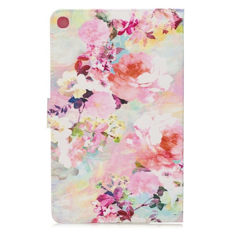 Læder Cover Samsung Galaxy Tab A 10.1 (2019) Blomsterserie